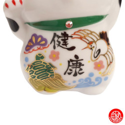 Maneki Neko Cristal WA-FUKU (Santé) en porcelaine h8cm