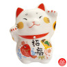 Maneki Neko Cristal WA-FUKU (Bonheur) en porcelaine h8cm