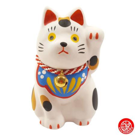 Maneki Neko MiNGEi S blanc en argile h7cm