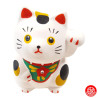 Maneki Neko MiNGEi L blanc en argile h8cm