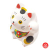 Maneki Neko MiNGEi L blanc en argile h8cm