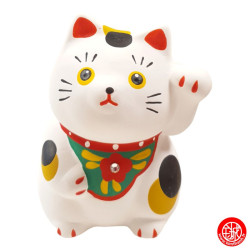Maneki Neko MiNGEi L blanc en argile h8cm