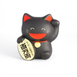 Tirelire maneki neko SMiLE noir (h10cm)