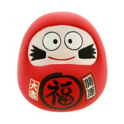 Tirelire DARUMA en argile blanche h8cm