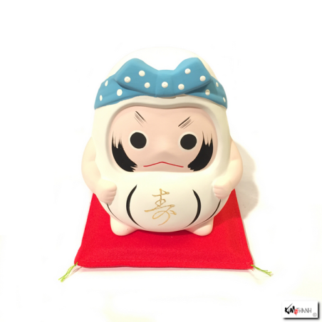 Tirelire DARUMA BLANC argile blanche (h12cm)