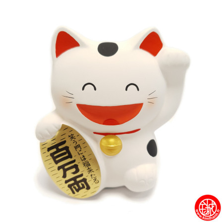 Tirelire maneki neko SMiLE blanc (h10cm)