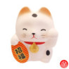 Tirelire Maneki neko RONd-RONd BLANC en argile (Bonheur) h7cm