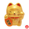 Tirelire Maneki neko RONd-RONd DORé en argile (RiChESSE) h7cm