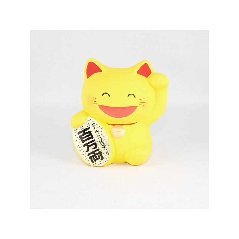 Tirelire maneki neko SMiLE jaune (h10cm)