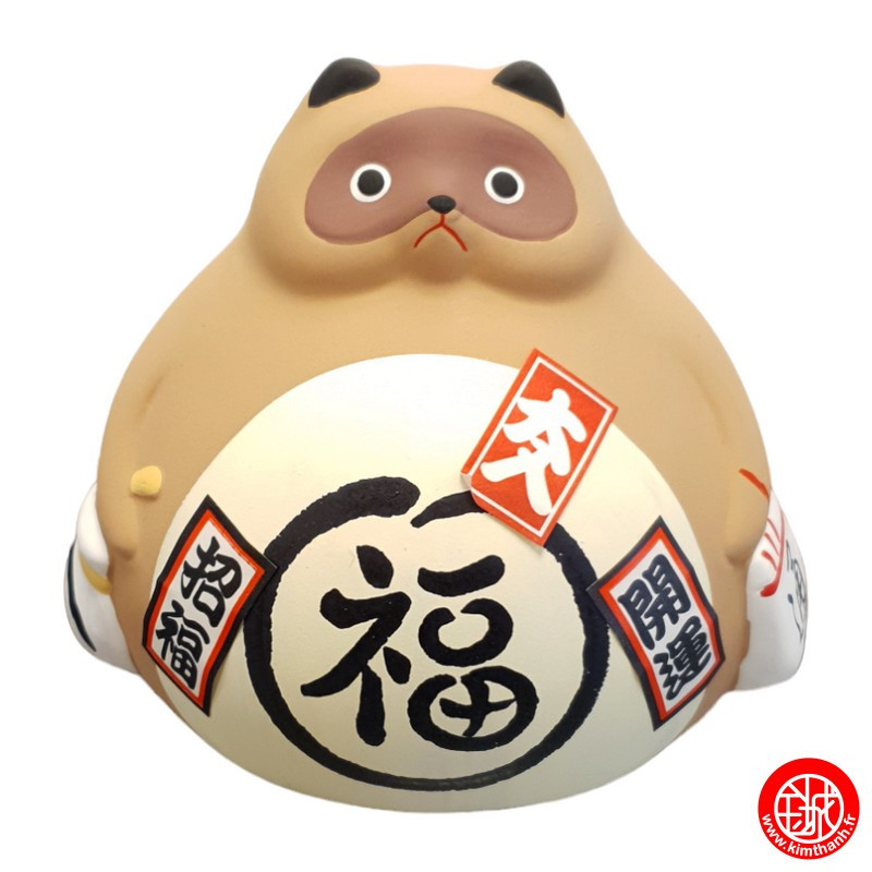 Tirelire TANUKi en argile h8cm