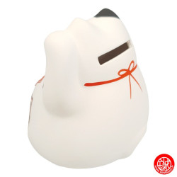 Tirelire Maneki neko DODU en argile BLANC et NOiR (Bonheur) h9cm