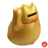 Tirelire Maneki neko DODU en argile DORé (Richesse) h9cm