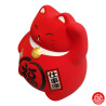 Tirelire Maneki neko DODU en argile ROUGE (Santé) h9cm