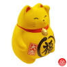 Tirelire Maneki neko DODU en argile JAUNE (Couple) h9cm