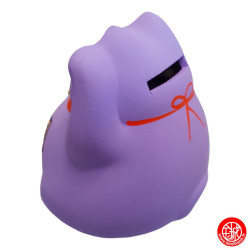 Tirelire Maneki neko DODU en argile ViOLET (Sagesse) h9cm