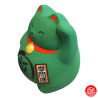 Tirelire Maneki neko DODU en argile VERT (Etudes) h9cm