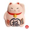 Tirelire Maneki neko DODU en argile ROSE (Amour) h9cm