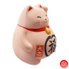 Tirelire Maneki neko DODU en argile ROSE (Amour) h9cm