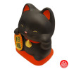 Tirelire Maneki neko RONd-RONd NOiR en argile h10cm