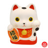 Tirelire Maneki Neko blanc en argile ONEKO-SAN blanc h9.5cm