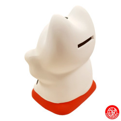 Tirelire Maneki Neko blanc en argile ONEKO-SAN blanc h9.5cm