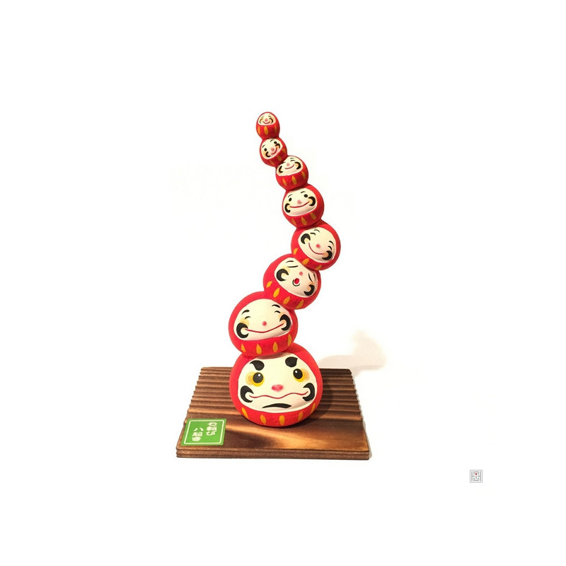Totem Fukugasane DARUMA en argile blanche (h16.5cm)