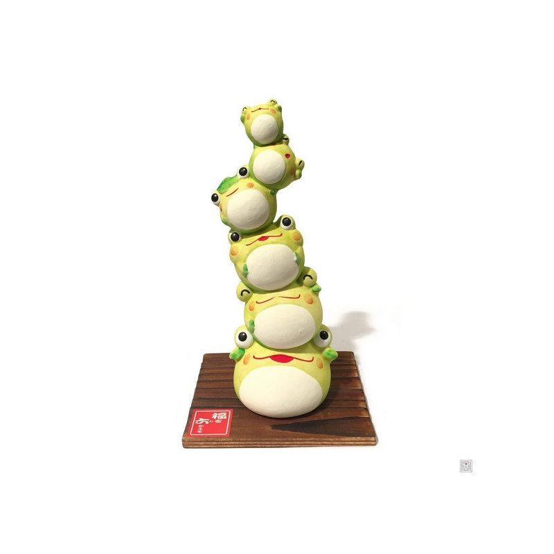 Totem Fukugasane KERO en argile blanche (h16.5cm)