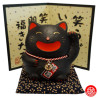 Maneki neko SMiLE noir en porcelaine (h9cm)
