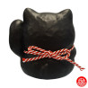 Maneki neko SMiLE noir en porcelaine (h9cm)