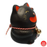 Maneki neko SMiLE noir en porcelaine (h9cm)