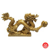Dragon sur socle nuage en résine doré (h12cm)