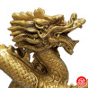 Dragon sur socle nuage en résine doré (h12cm)