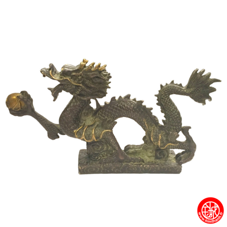 Dragon sur socle nuage en bronze (h12cm)