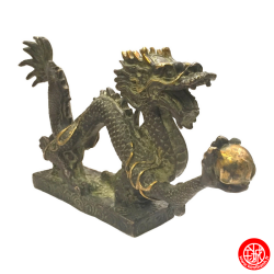 Dragon sur socle nuage en bronze (h12cm)