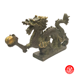 Dragon sur socle nuage en bronze (h12cm)