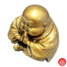 Petit Moine en méditation en résine doré h6.5cm