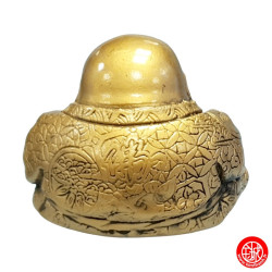 Petit Moine en méditation en résine doré h6.5cm