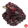 Jin Chan (crapaud de la richesse) sur pièces en résine marron (h7cm)