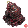 Jin Chan (crapaud de la richesse) sur pièces en résine marron (h7cm)