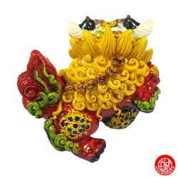 Chiens de Foo (Protection) en résine peint à la main (h8cm)