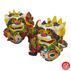 Chiens de Foo (Protection) en résine peint à la main (h8cm)