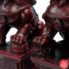 Chiens de Foo (Protection) sur socle en résine rouge (h16.5cm)