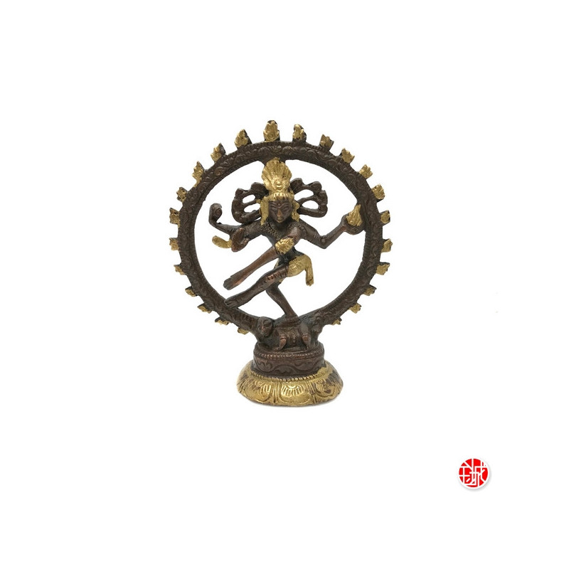 Shiva Nataradja en laiton bronze et or (h10cm)