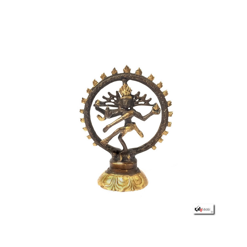 Shiva Nataradja en laiton bronze et or (h14cm)
