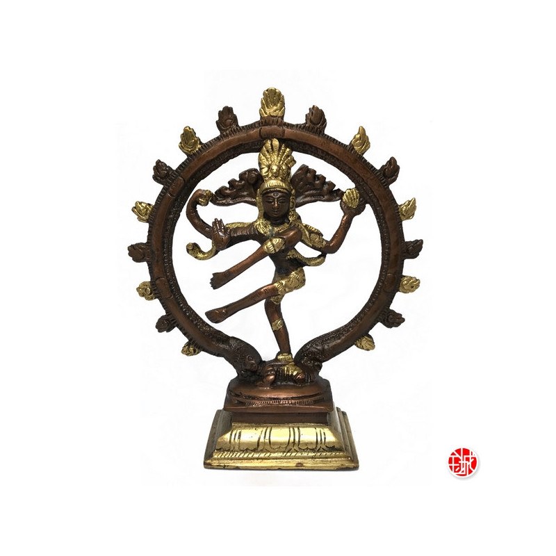 Shiva Nataradja en laiton couleur bronze et or (h18.5cm)