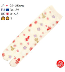 Tabi Socks (S) Chaussettes à orteil japonaises KiNGYO et SAKURA jaunes (Taille extensible de 34 à 39)