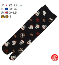 Tabi Socks (S) Chaussettes à orteil japonaises CRâNES KAWAii noires (extensible t34 à t39)