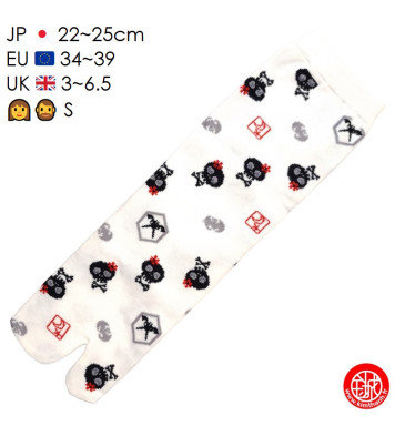 Tabi Socks (S) Chaussettes à orteil japonaises CRâNES KAWAii blanches (extensible t34 à t39)