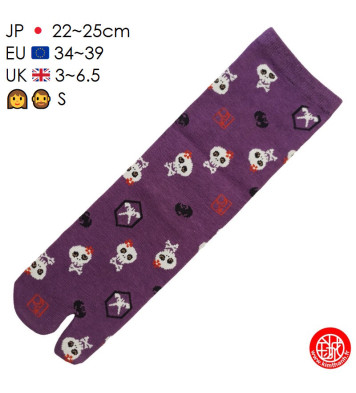 Tabi Socks (S) Chaussettes à orteil japonaises CRâNES KAWAii violettes (extensible t34 à t39)