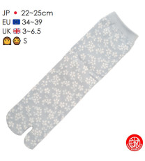 Tabi Socks (S) Chaussettes à orteil japonaises HANAbiRA GARA bleu clair (Taille extensible de 34 à 39)